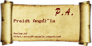 Preidt Angéla névjegykártya